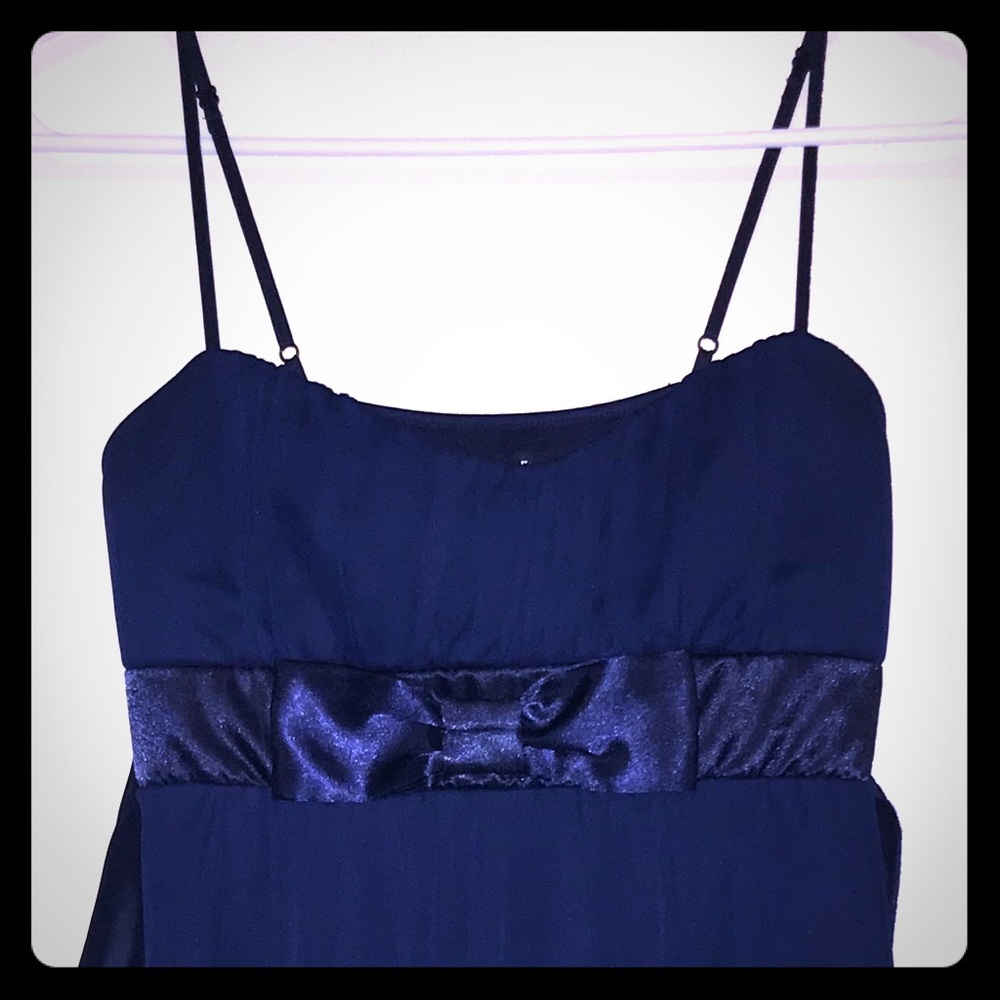 Navy blue spaghetti strap dress by Ruby Rox